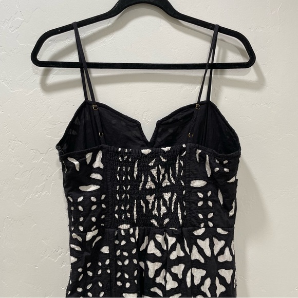 Saltwater Luxe Dottie Middi Dress High Slit Black White Sweetheart Women's Large - Picture 10 of 16